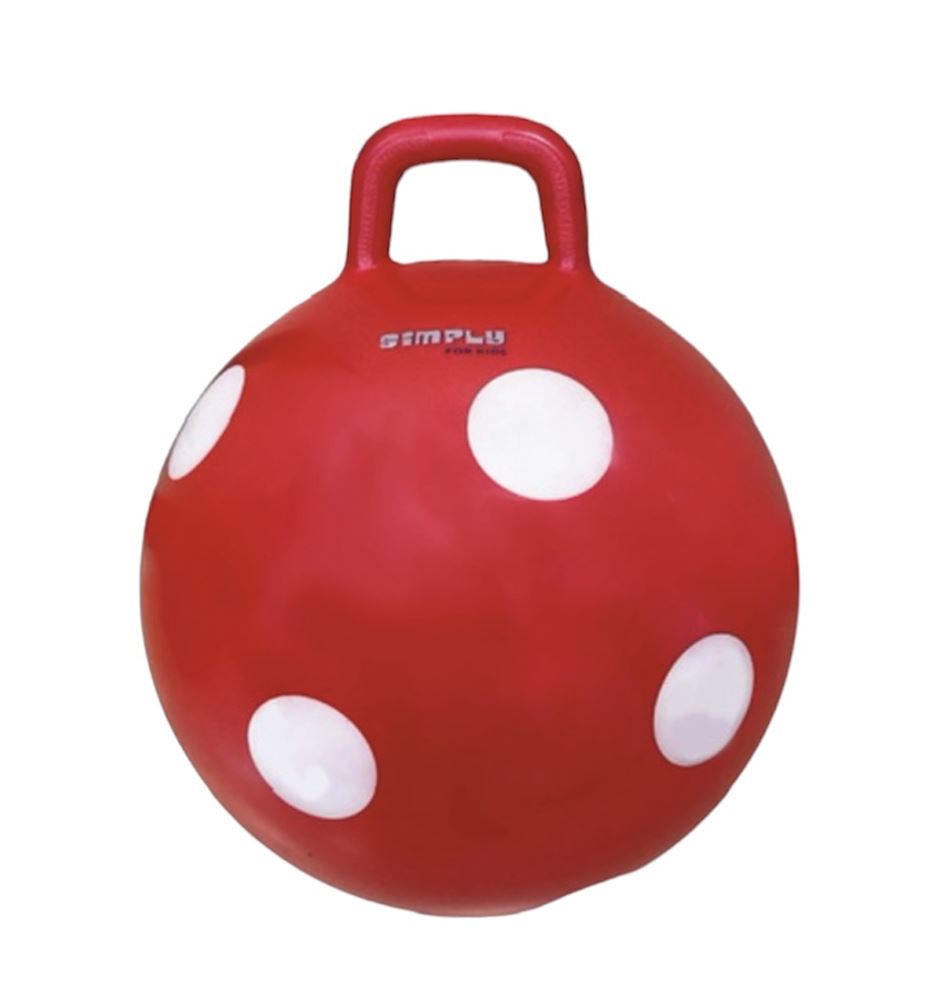 Palla Skippy rossa con punti bianchi. 50 cm