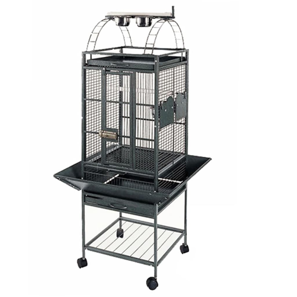 Strong Strong Parrot Cage Villa Helios 46x46x149 CM Silver Grey 93016