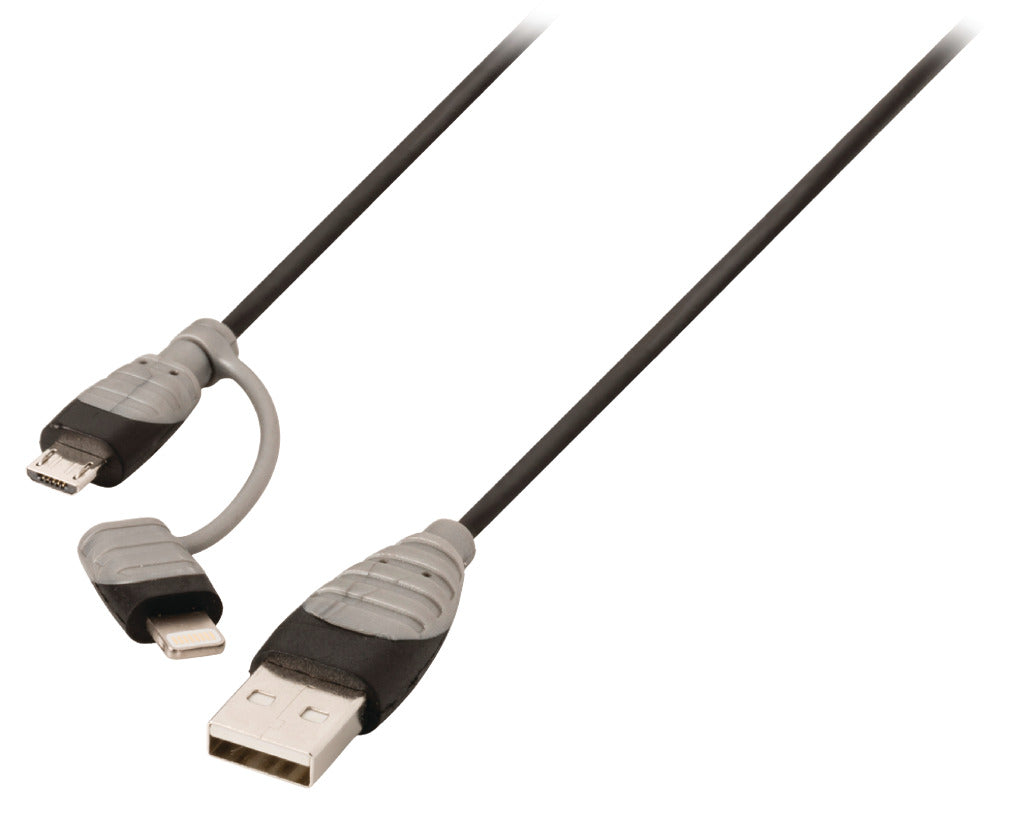 Bandridge Bandridge BBM39400B10 Datos 2-en-1 y cable de carga USB Micro-B Male + LightningAdapter A Male 1.00 m Negro