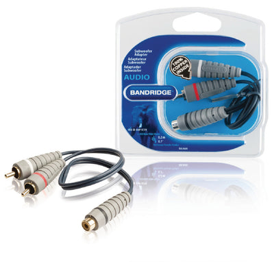 Bandridge Bandridge BAL4600 Cable de subwoofer 2x RCA Male RCA Hembra 0.20 m azul