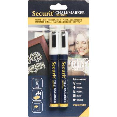 Marcador de tiza Conjunto de 2-6 mm White Securit