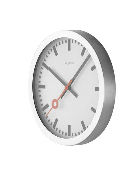 Nextime Nextime NE-3999st Wall Clock Slide. 35 cm, aluminio cepillado, #039;