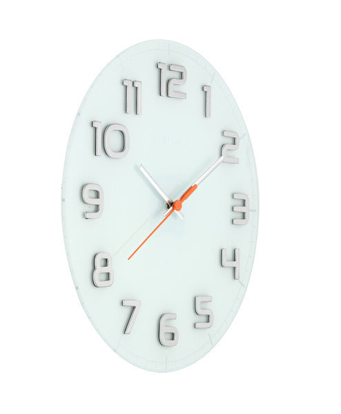 Nextime nextime ne-8817wi wandklok dia. 30 x 3.5 cm, glass, white, 'classy round'