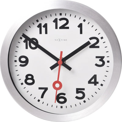 NeXtime NeXtime NE-3998AR Wandklok Dia. 19 Cm, Geborsteld Aluminium, 'Station'