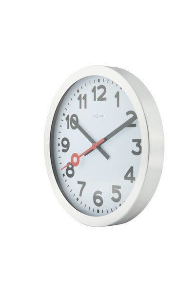 NeXtime NeXtime NE-3998AR Wandklok Dia. 19 Cm, Geborsteld Aluminium, 'Station'