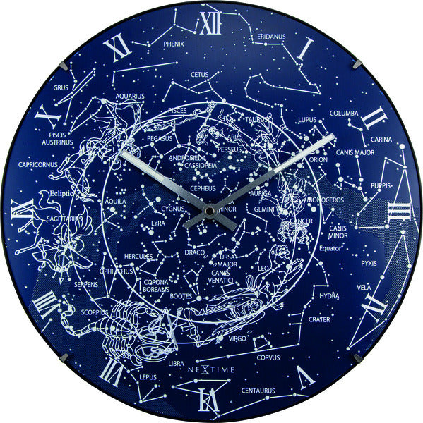 Nextime ne-3165 wandklok dia. 35 cm, bol glas, 'milky way dome'