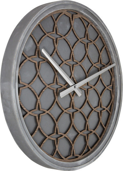 Nextime Nextime NE-3212BR Reloj del reloj de pared. 39.5 cm, Polyresin Wood, Gray