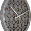 Nextime ne-3212br wandklok dia. 39.5 cm, polyresin hout, grijs