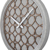 Nextime ne-3212br wandklok dia. 39.5 cm, polyresin hout, grijs