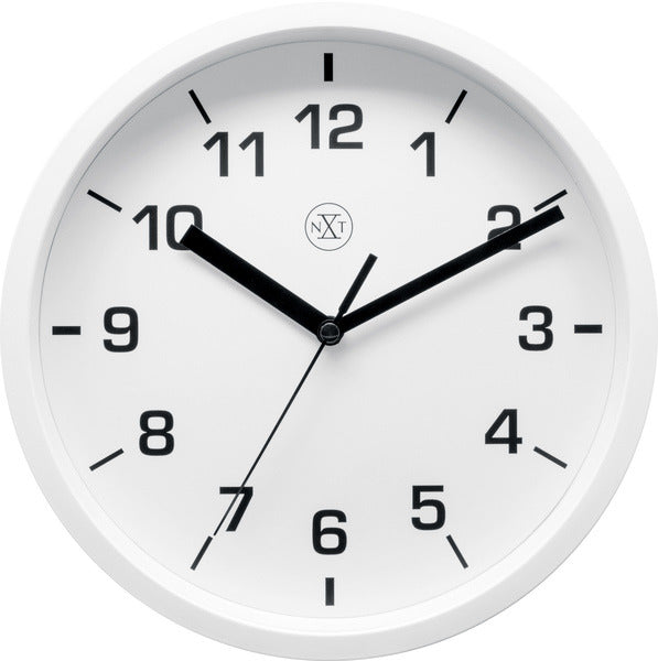 NeXtime NeXtime NX-7321WI Wandklok NXT Diameter 20cm Kunststof Wit, Witte Wijzerplaat