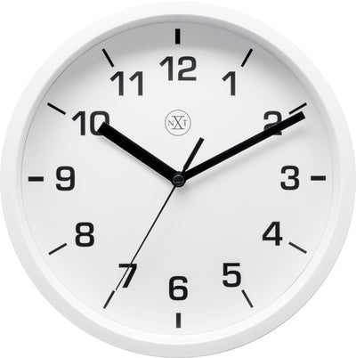 Nextime Nextime NX-7321WI Reloj de pared NXT Diámetro de 20 cm de plástico blanco, marcación blanca