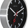 Nextime ne-3998stzw wandklok #039;station #039; oslash;19 cm, geborsteld aluminium zwart