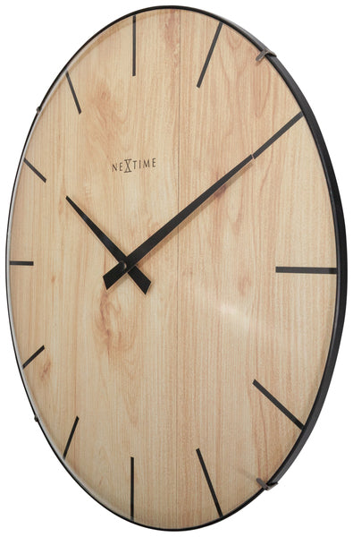 Nextime Nextime NE-3249 Orologio da parete bordo-bordo-bordo a cupola Dia 35 cm in plastica marrone chiaro