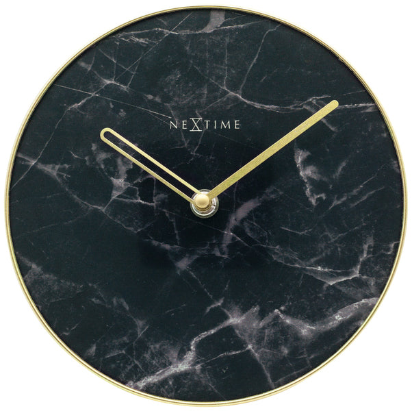 Nextime Nextime NE-5222ZW Table Clock Marble Tabella Dia 20 cm Black