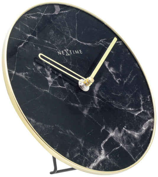 Nextime Nextime NE-5222ZW Table Clock Marble Tabella Dia 20 cm Black