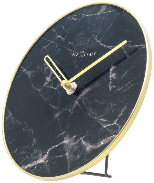 Nextime Nextime NE-5222ZW Table Clock Marble Tabella Dia 20 cm Black