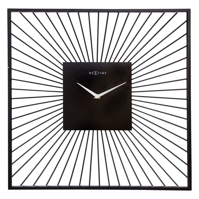 Nextime Wall Clock Square 45x45x15 cm Black Metal