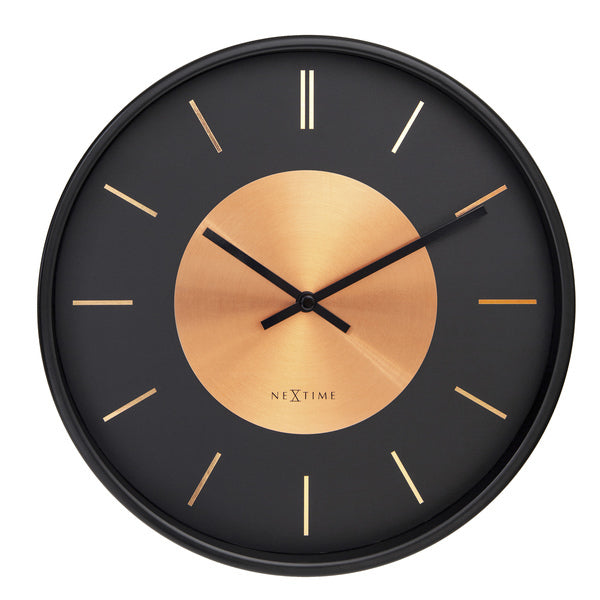 Nextime Nextime NE-3535CO Reloj de pared retro II 25 cm de cobre negro de metal