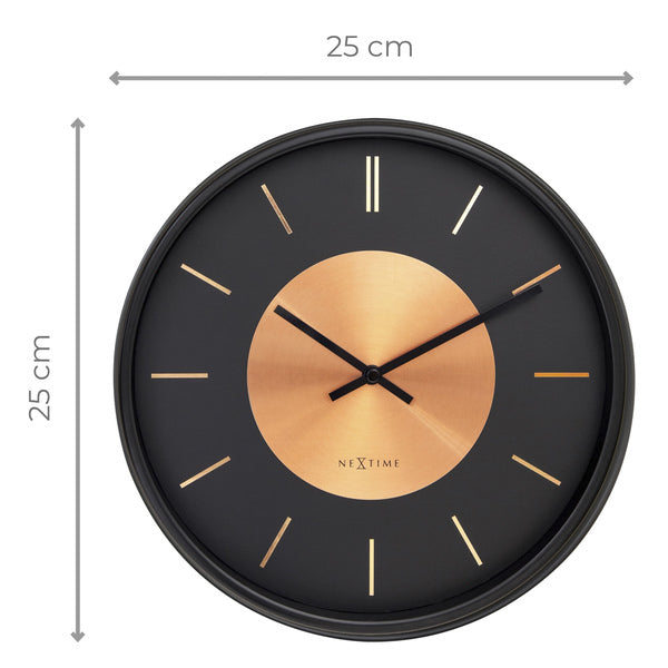 Nextime Nextime NE-3535CO Reloj de pared retro II 25 cm de cobre negro de metal