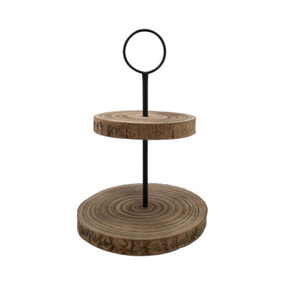 Hbx natural living etagere madera 2 capas h38d33cm