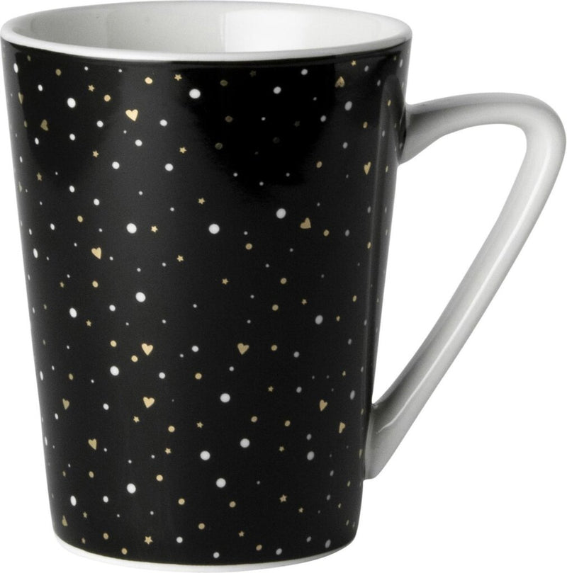 Rosa olandese Dutch Rose Loft Black and White Mug Black with Glitter 31 CL