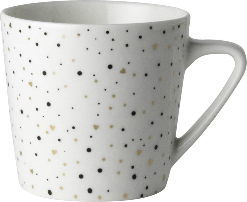 Rosa olandese rosa olandese a soppalco in bianco e nero tazza di caffè bianco con glitter 20cl