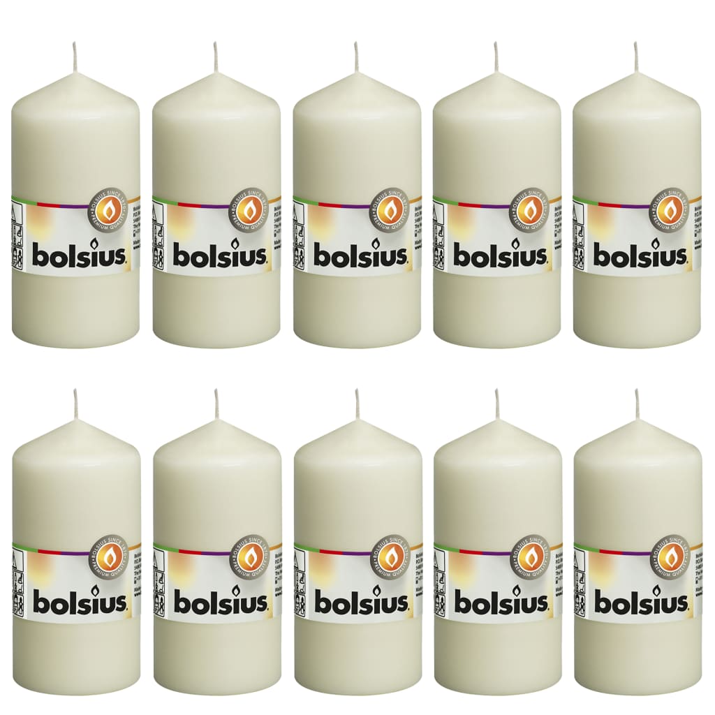 Bolsius Bolsius Stub Velas 10 PCS 120x58 mm Marfil