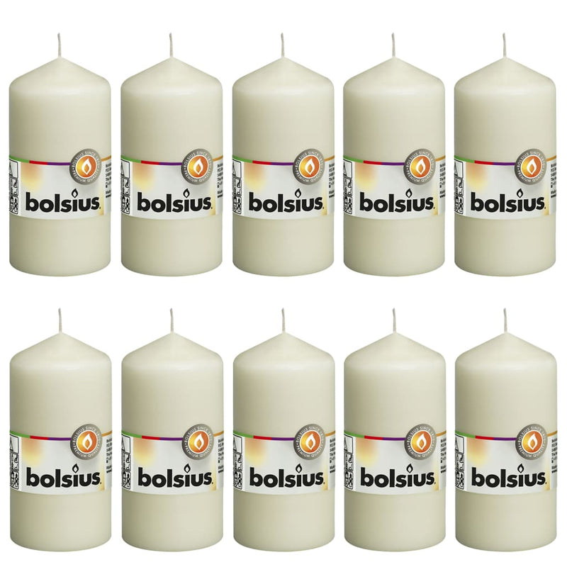 Bolsius Bolsius Stub Velas 10 PCS 120x58 mm Marfil