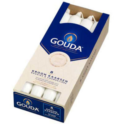 Gouda Gouda Kronkaarsen 24x2.4 cm 8 piezas blancas