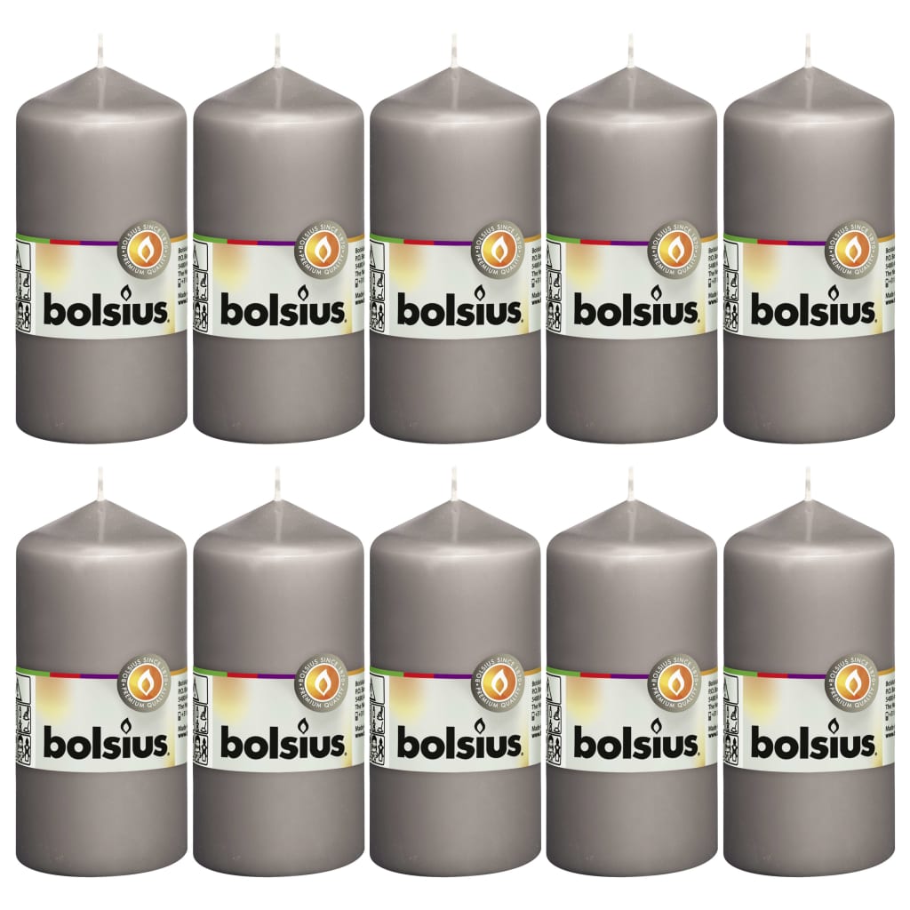 Bolsius Bolsius Stollen Candles 10 PCS 120x58 mm de gris cálido