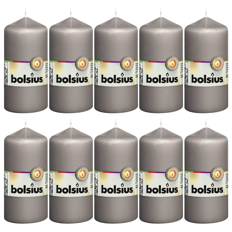 Bolsius Bolsius Stollen Candles 10 PCS 120x58 mm de gris cálido