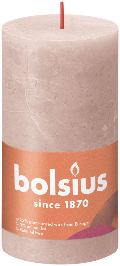 Bolsius Stub candle Rustic Misty Pink 130x68 mm