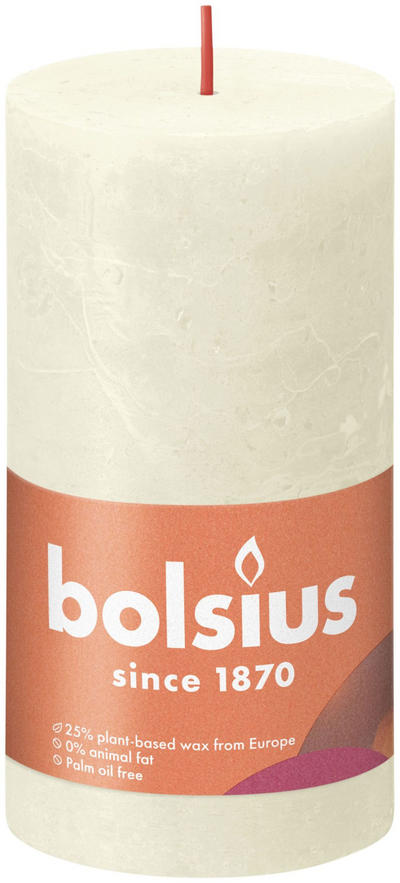 Bolsius Stub candle Rustic Soft Pearl 130x68 mm