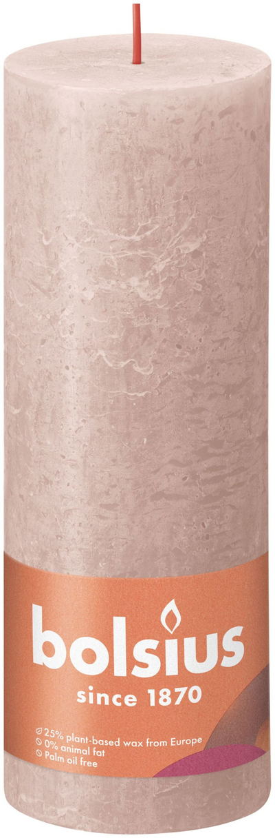 Bolsius Stub candle Rustic Misty Pink 190x68 mm
