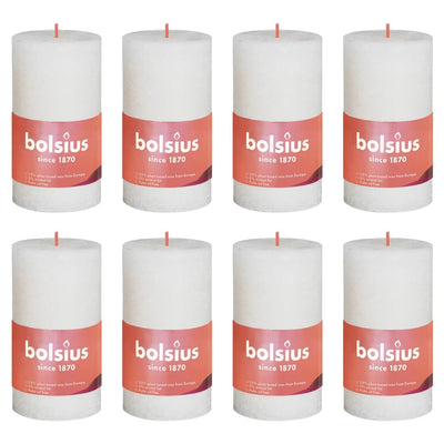 Bolsius Bolsius Stompkaarsen Shine 8 st rustiek 100x50 mm zacht parelkleurig