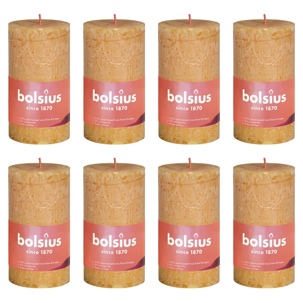 Bolsius Bolsius Stollen Shine 8 St Rustic 100x50 mm Miele giallo
