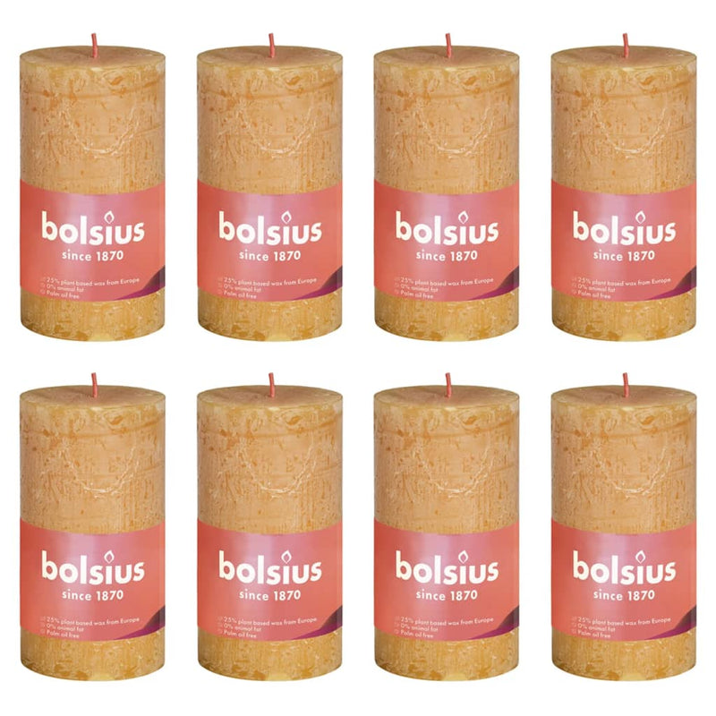 Bolsius Bolsius Stollen Shine 8 St Rustic 100x50 mm Miele giallo
