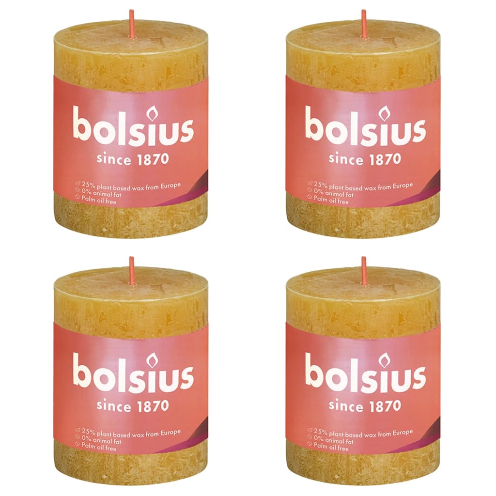Bolsius Bolsius Stollen Shine 4 ST RUSTIC 80X68 mm de miel amarillo