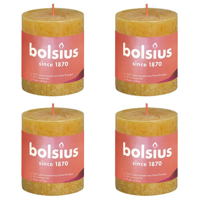Bolsius Bolsius Stompkaarsen Shine 4 st rustiek 80x68 mm honinggeel