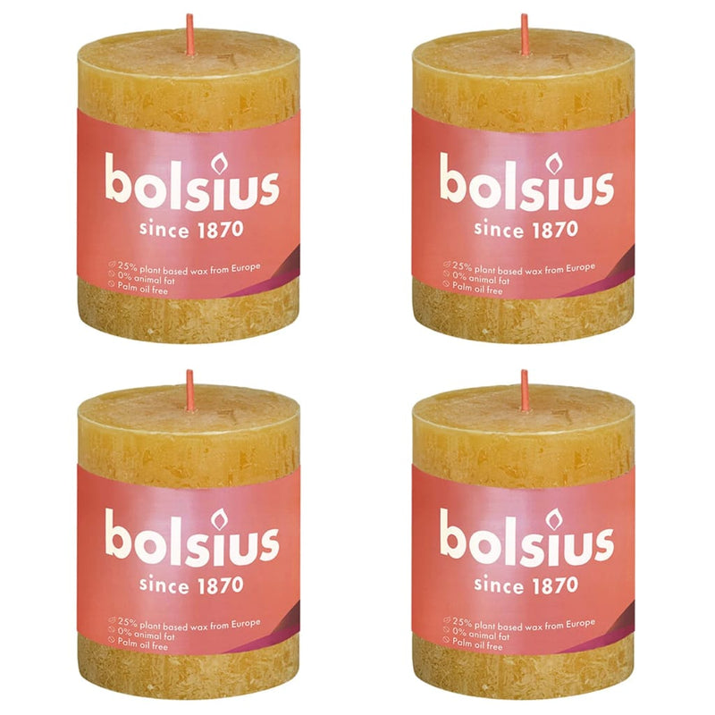 Bolsius Bolsius Stollen Shine 4 St Rustic 80x68 mm Miele giallo