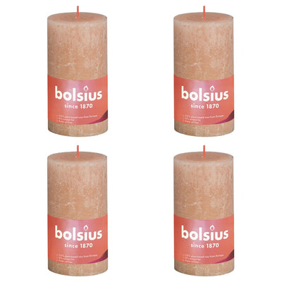 Bolsius Bolsius Stompkaarsen Shine 4 st rustiek 130x68 mm mistroze