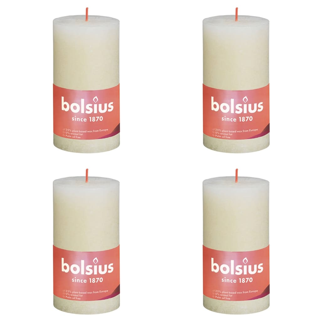 Bolsius Bolsius Stollen Shine 4 St Rustic 130x68 mm Color de perla suave