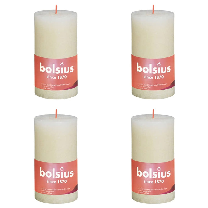 Bolsius Bolsius Stollen Shine 4 St Rustic 130x68 mm Color de perla suave