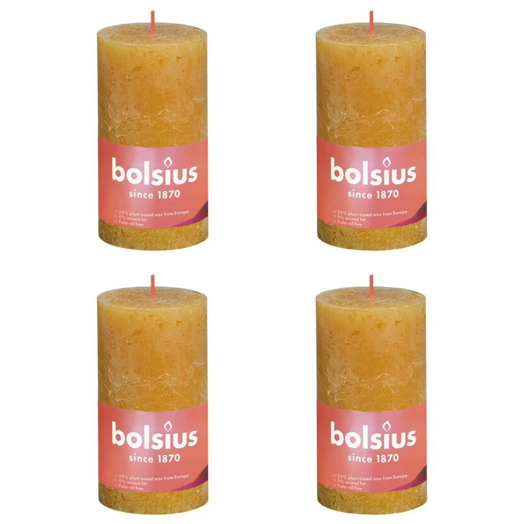 Bolsius Bolsius Stollen Shine 4 St Rustic 130x68 mm Miele Giallo