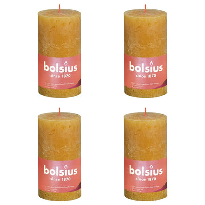 Bolsius Bolsius Stompkaarsen Shine 4 st rustiek 130x68 mm honinggeel