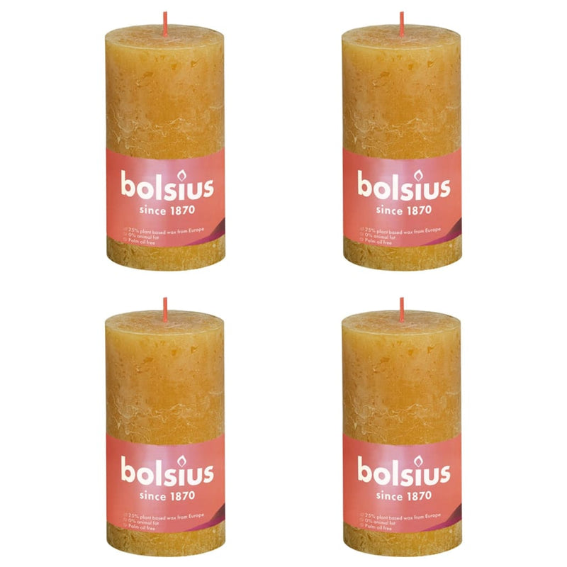 Bolsius Bolsius Stollen Shine 4 St Rustic 130x68 mm Miele Giallo
