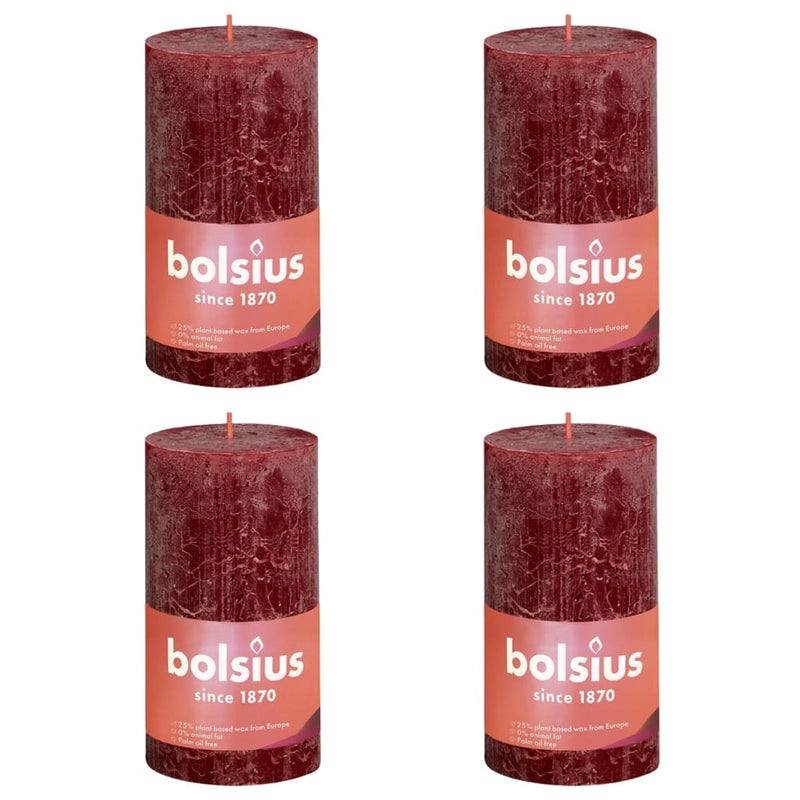 Bolsius Bolsius Stollen Shine 4 St Rustic 130x68 mm Red Red