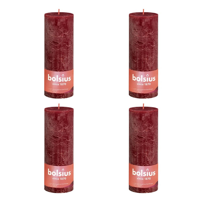 Bolsius Bolsius Stollen Shine 4 St Rustic 190x68 mm Red Red