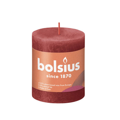 Bolsius candela rustica a colonna 80 68 rossa