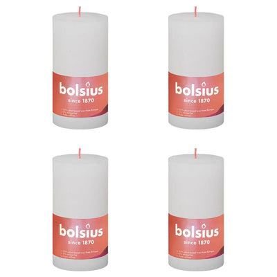 Bolsius bolsius stompkaarsen shine 4 st rustiek 130x68 mm wolkenwit